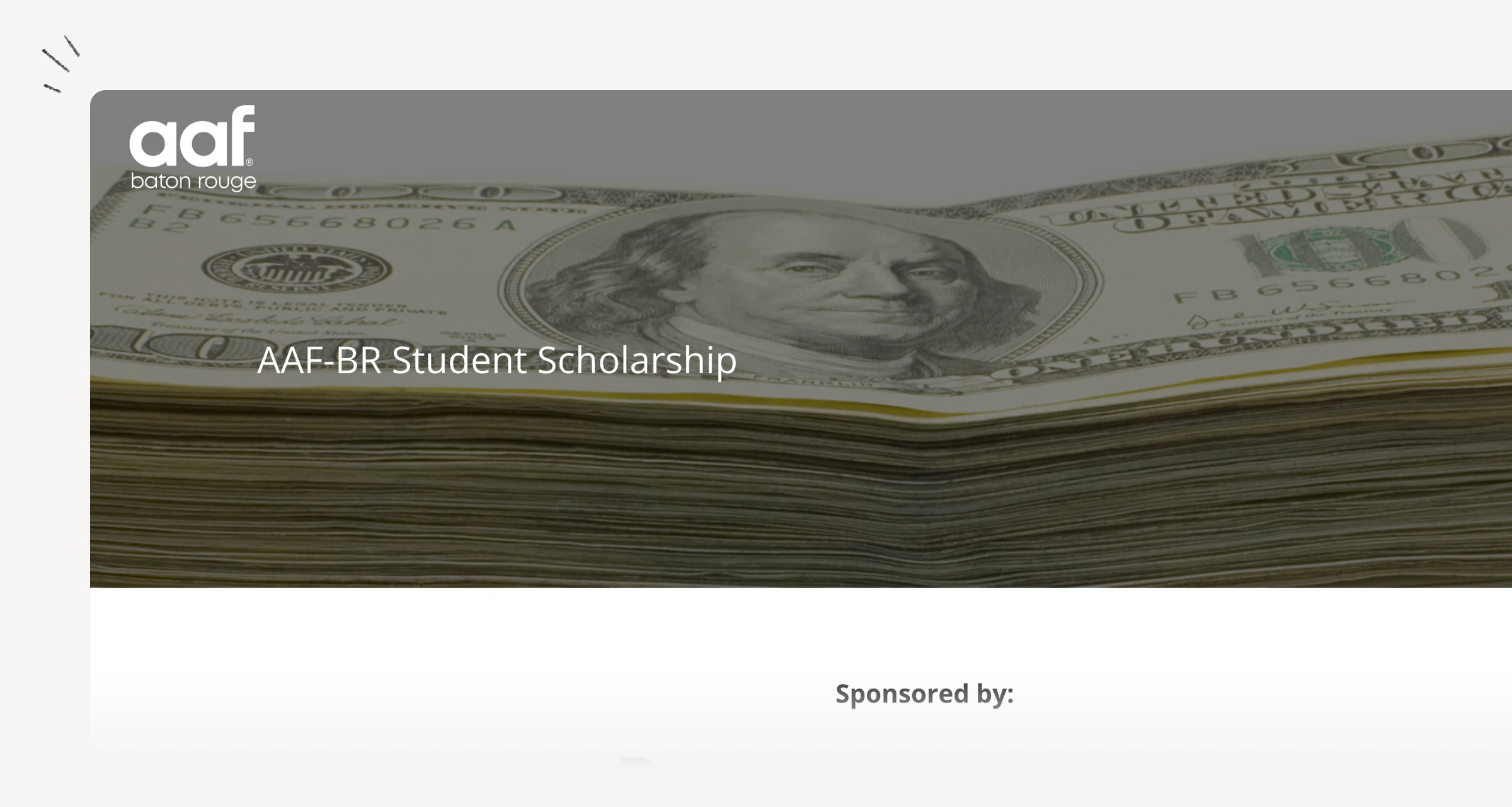 AAF Baton Rouge student scholarship requirements and submission checklist