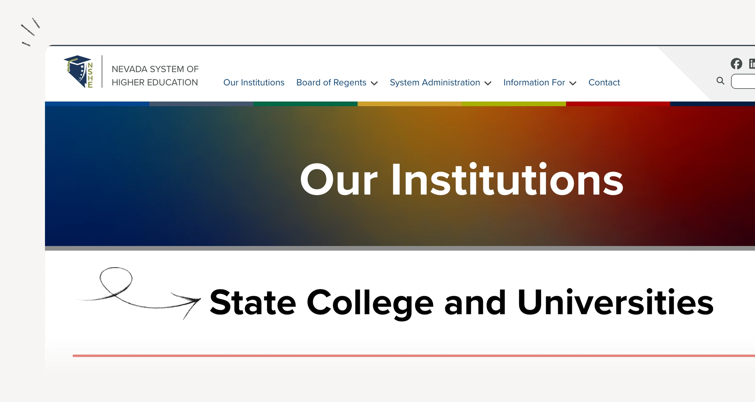 Nevada System of Higher Education directory of public institutions
