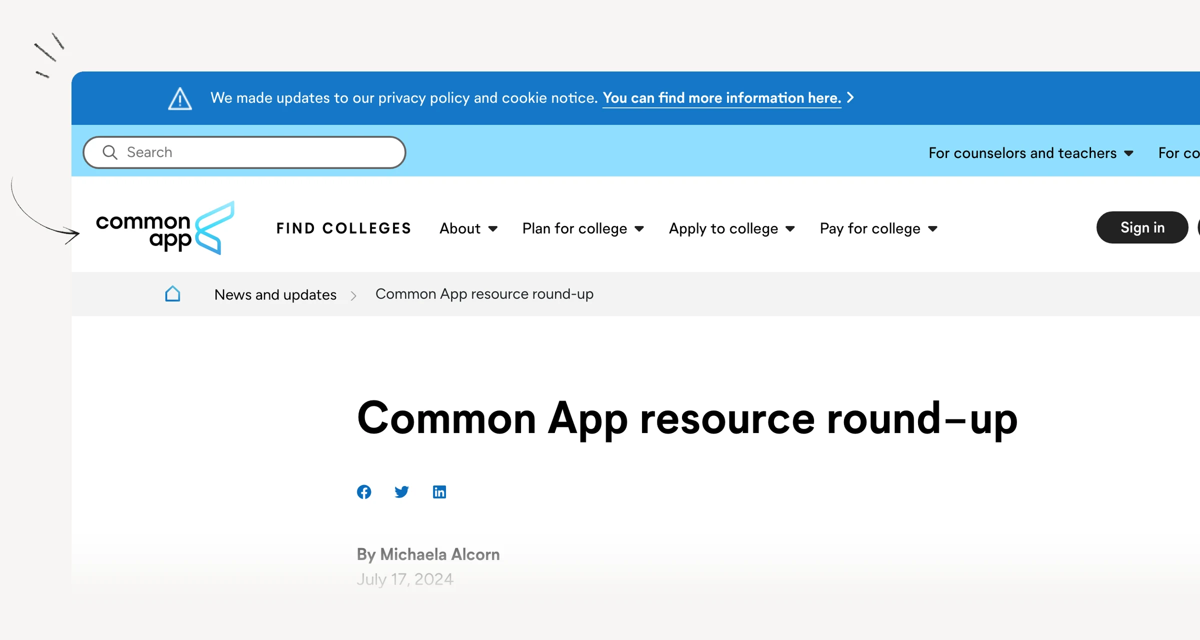 Common App resource guidance explaining application submission timing.