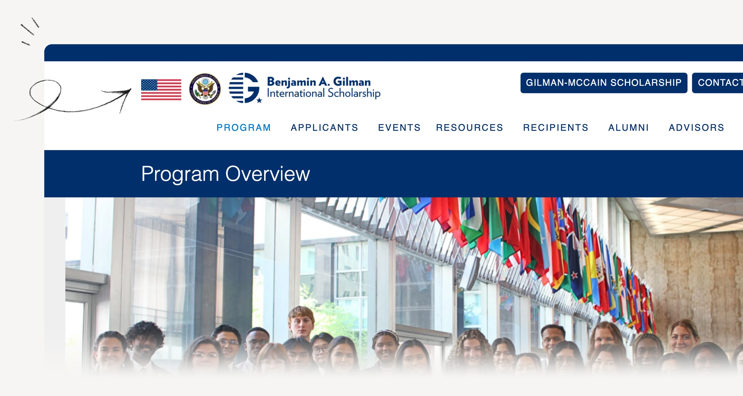 Gilman Scholarship overview explaining undergraduate study-abroad eligibility.