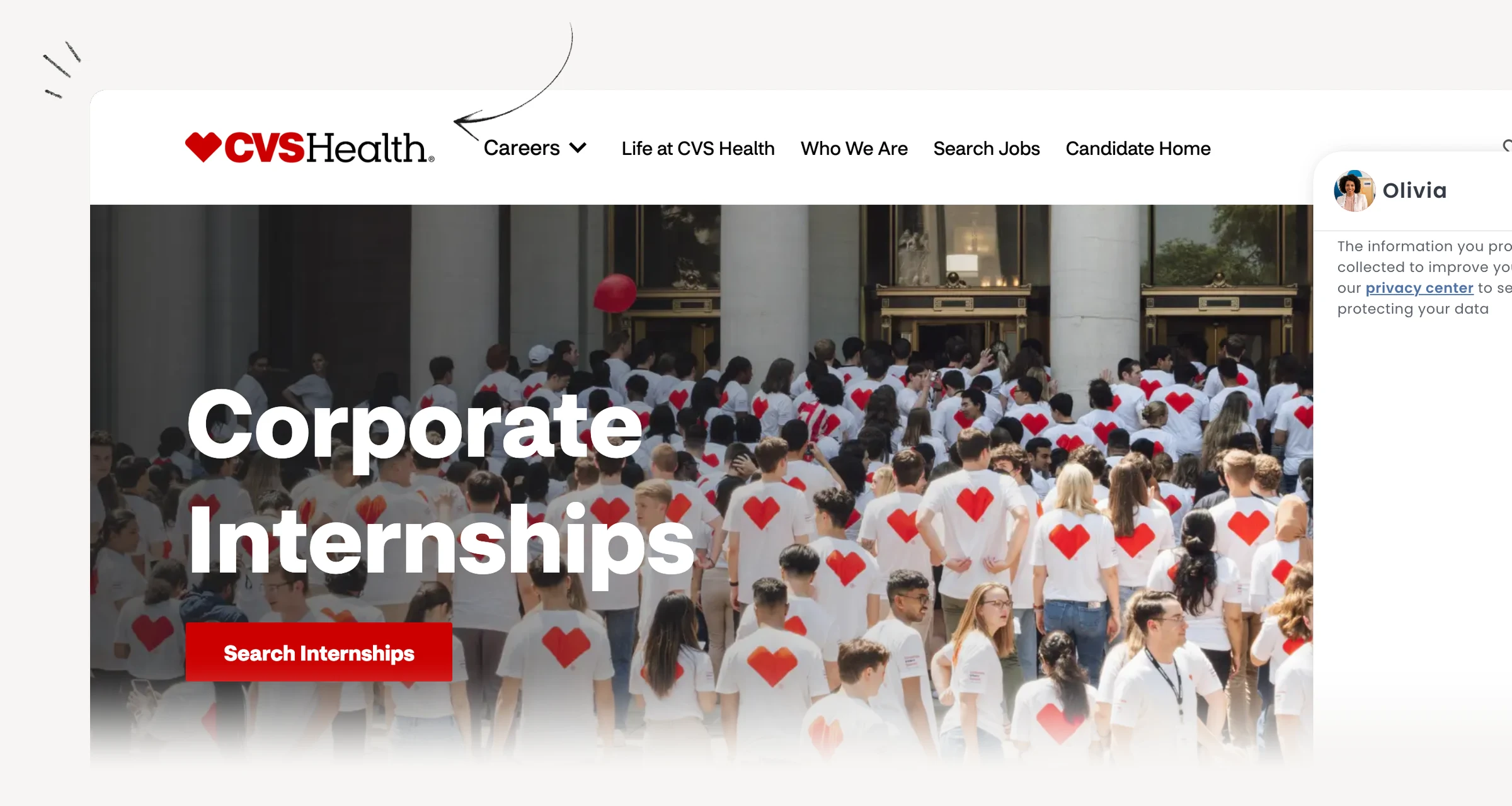 CVS Health student careers page describing partner education programs.
