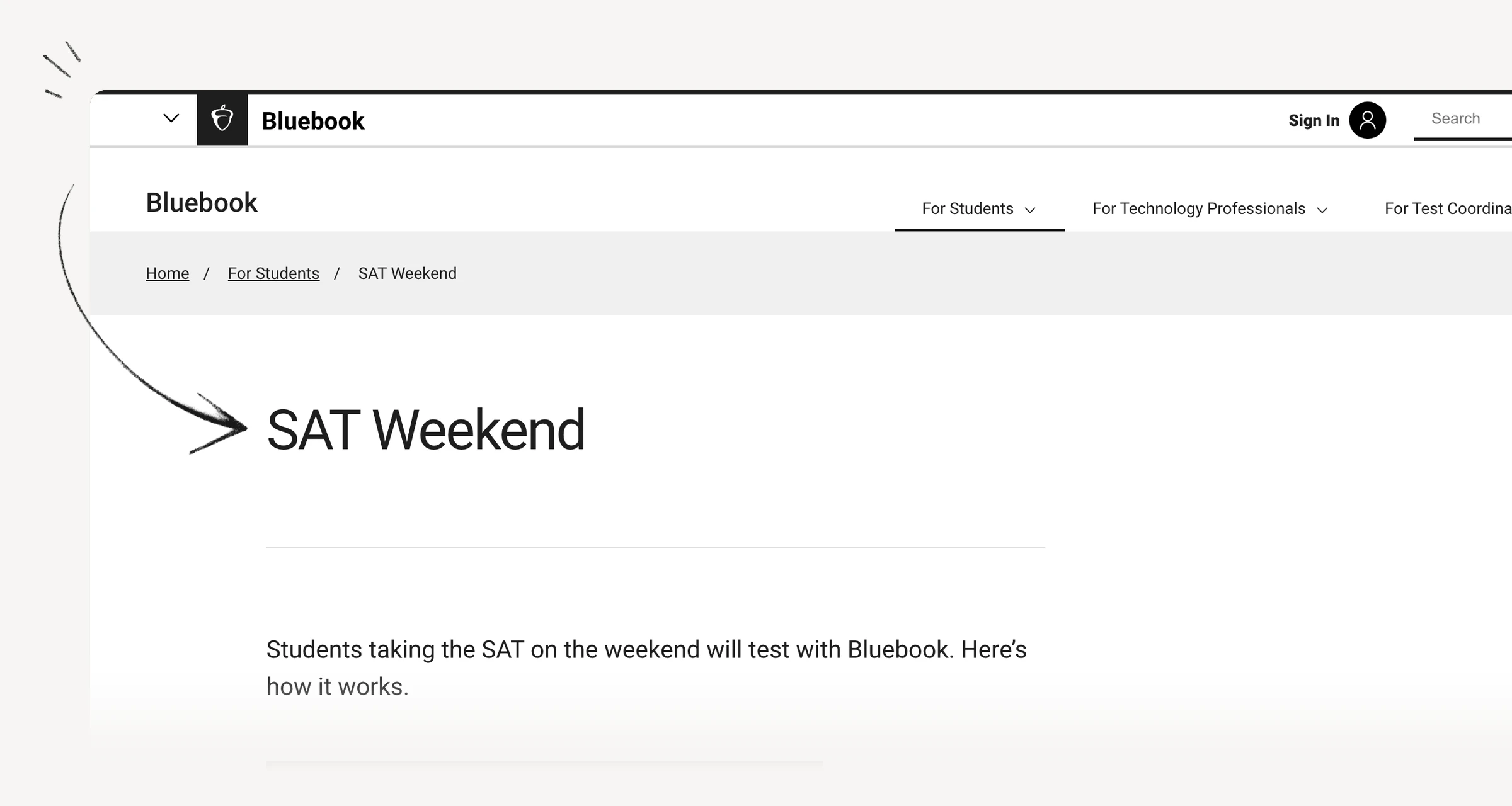 Bluebook SAT Weekend instructions for preparing the testing device