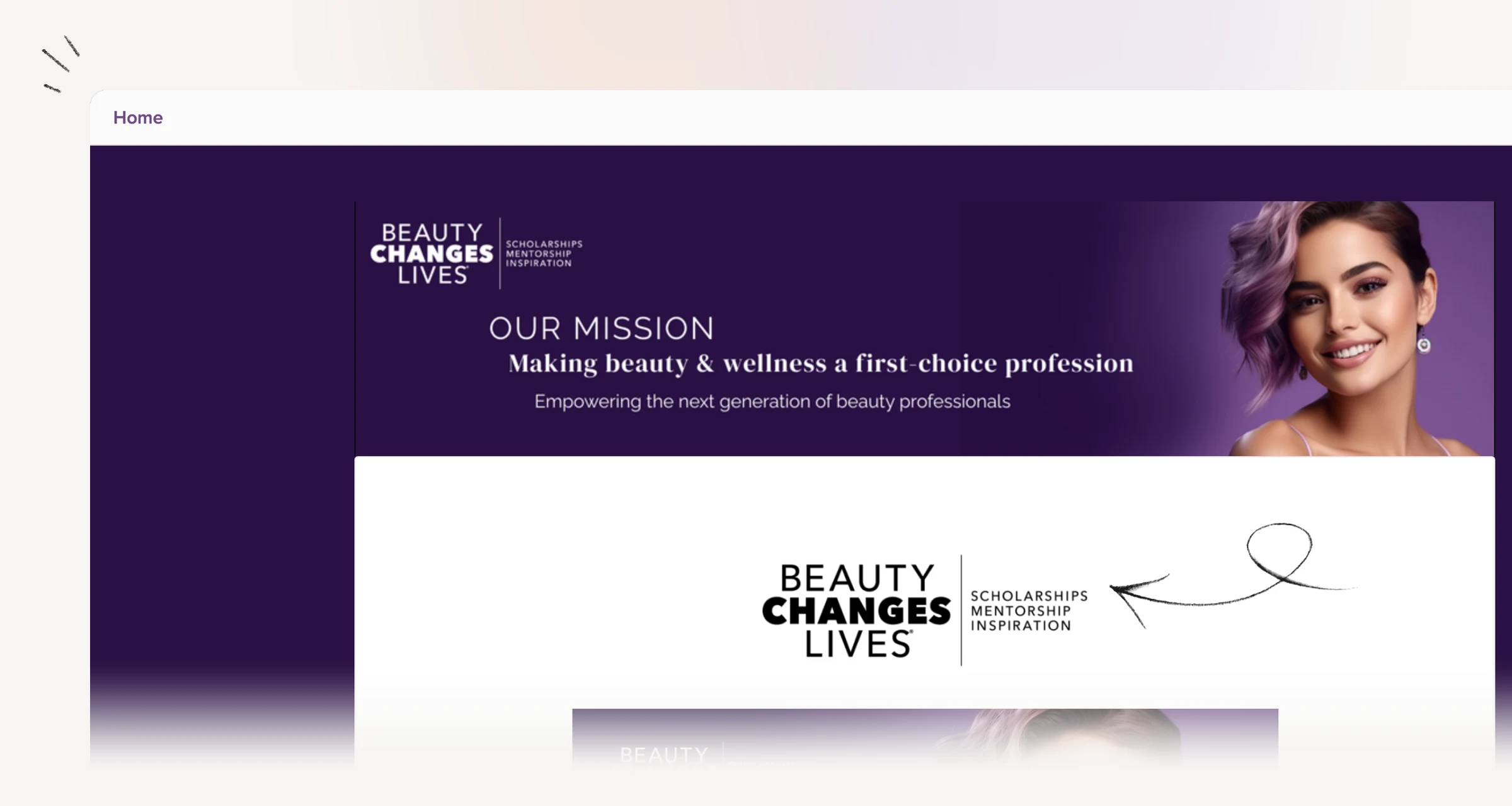Beauty Changes Lives public application guidelines for esthetics scholarship submissions.