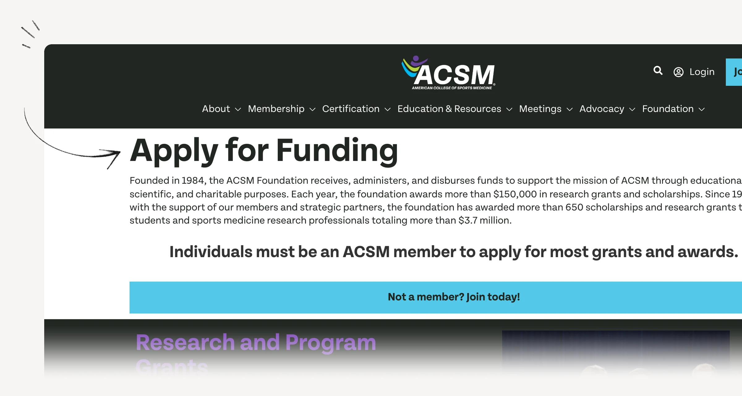 ACSM Foundation — funding opportunities