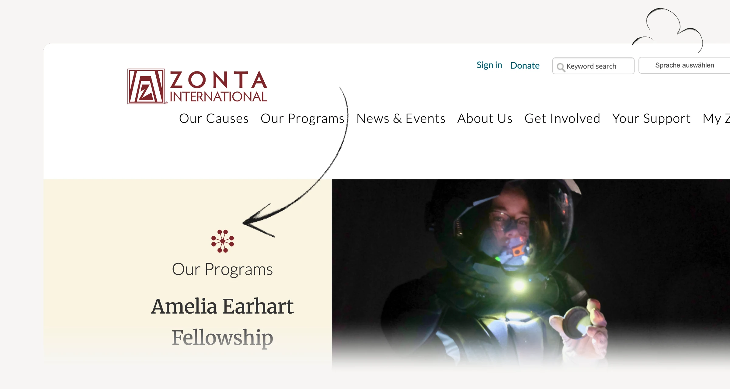 Zonta Amelia Earhart Fellowship eligibility for women in aerospace-related doctoral research.