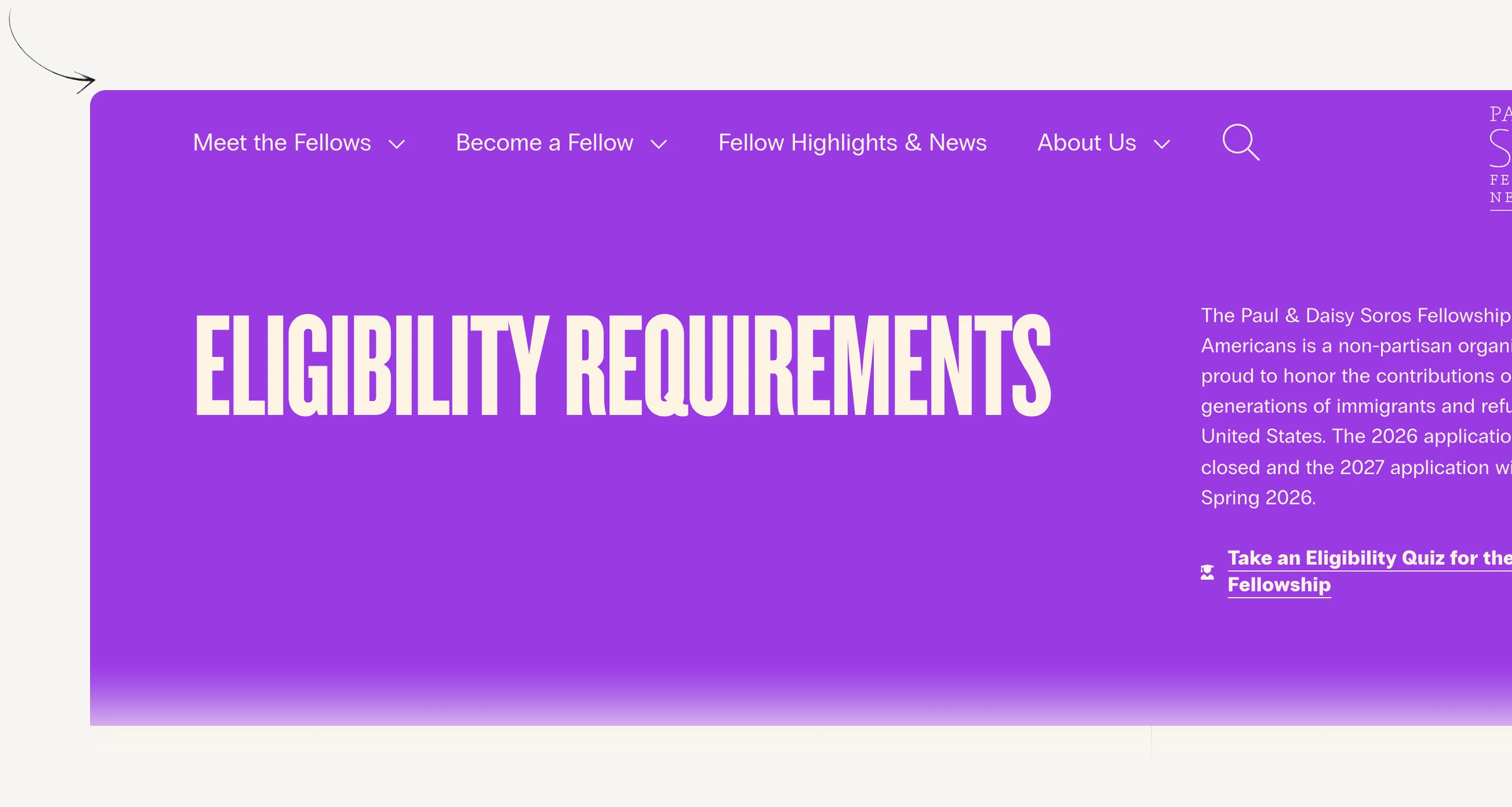 Soros Fellowship public eligibility rules for New American graduate applicants.