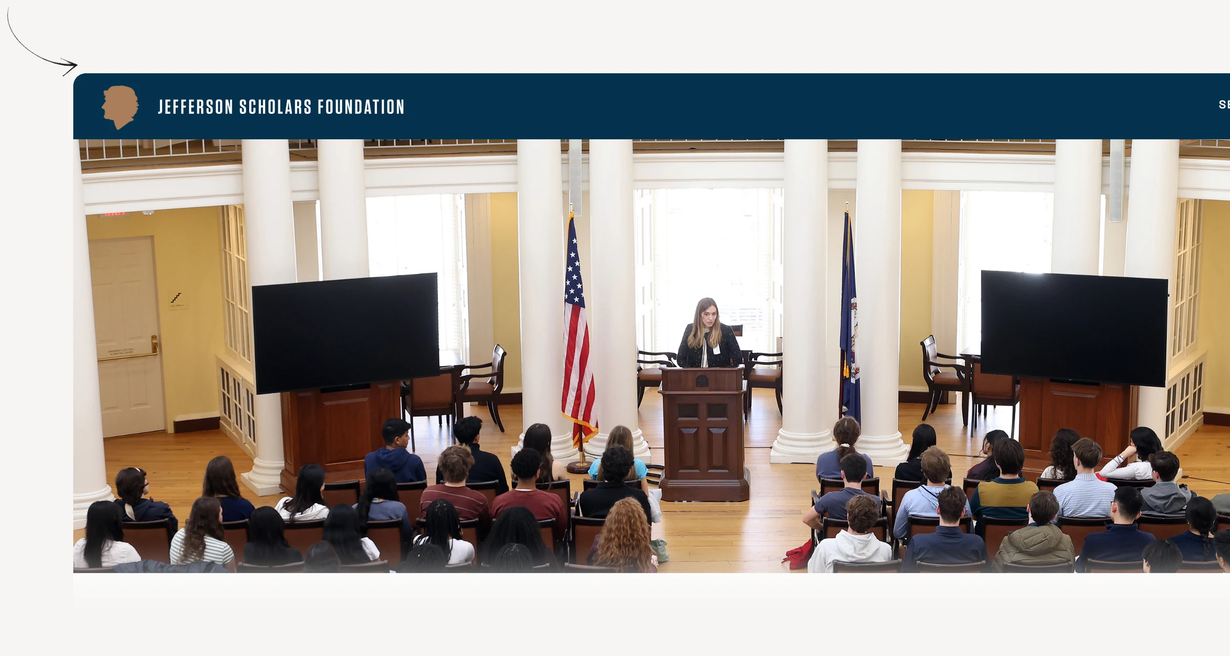 Jefferson Scholars selection page showing nomination and review stages.
