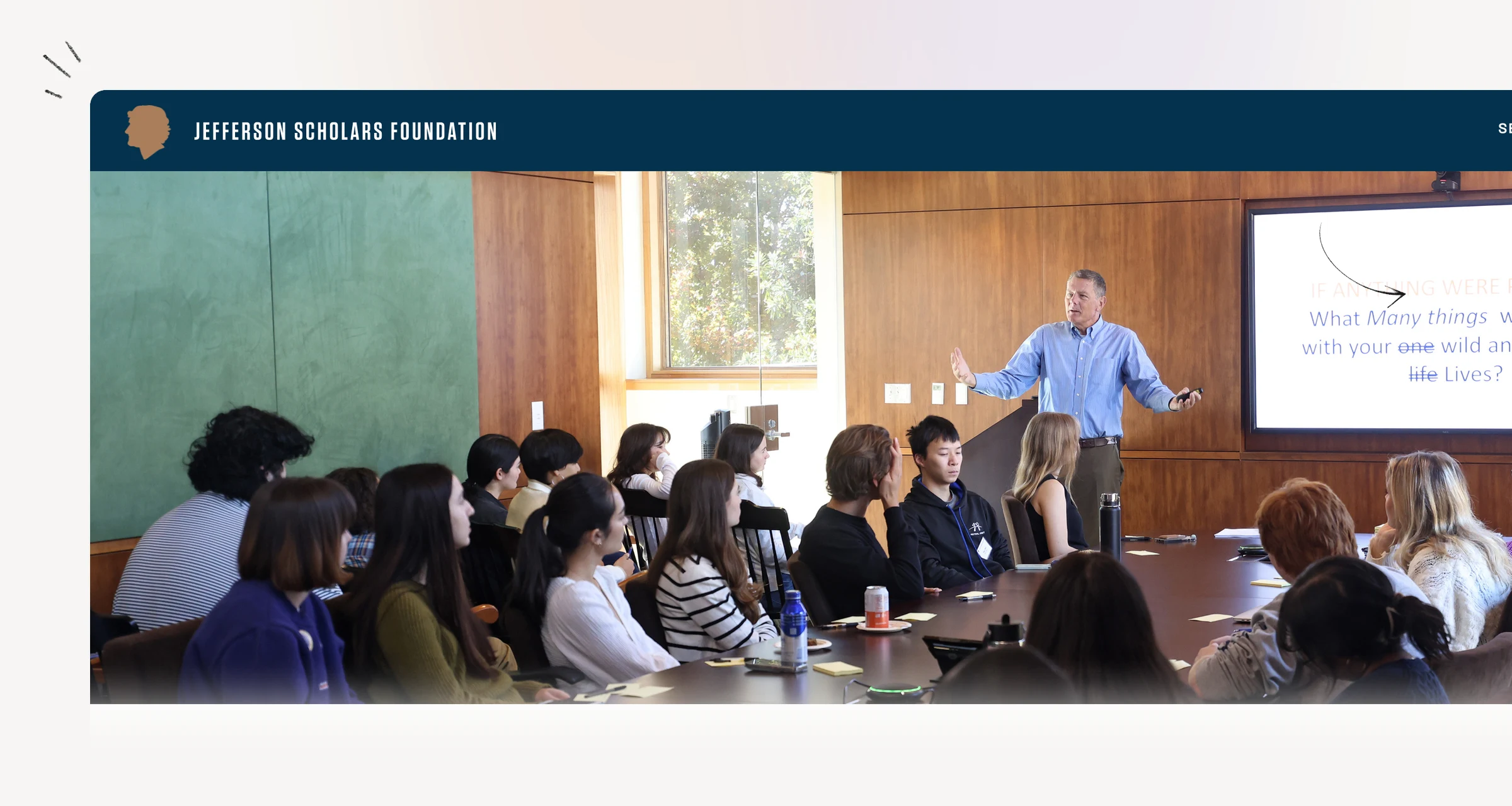 Jefferson Scholars enrichment page describing educational and professional opportunities.