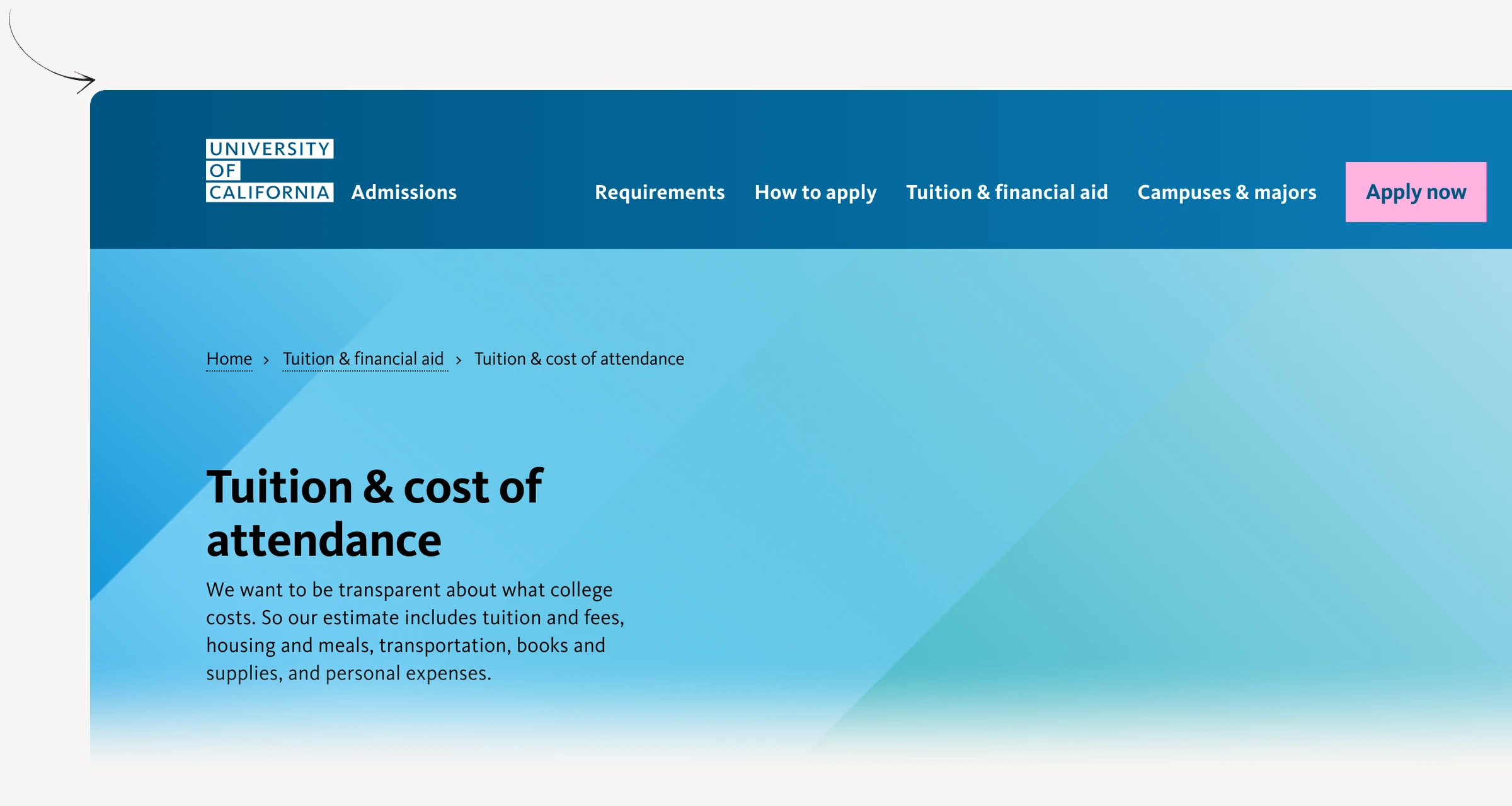 University of California cost guidance distinguishing resident and nonresident tuition categories