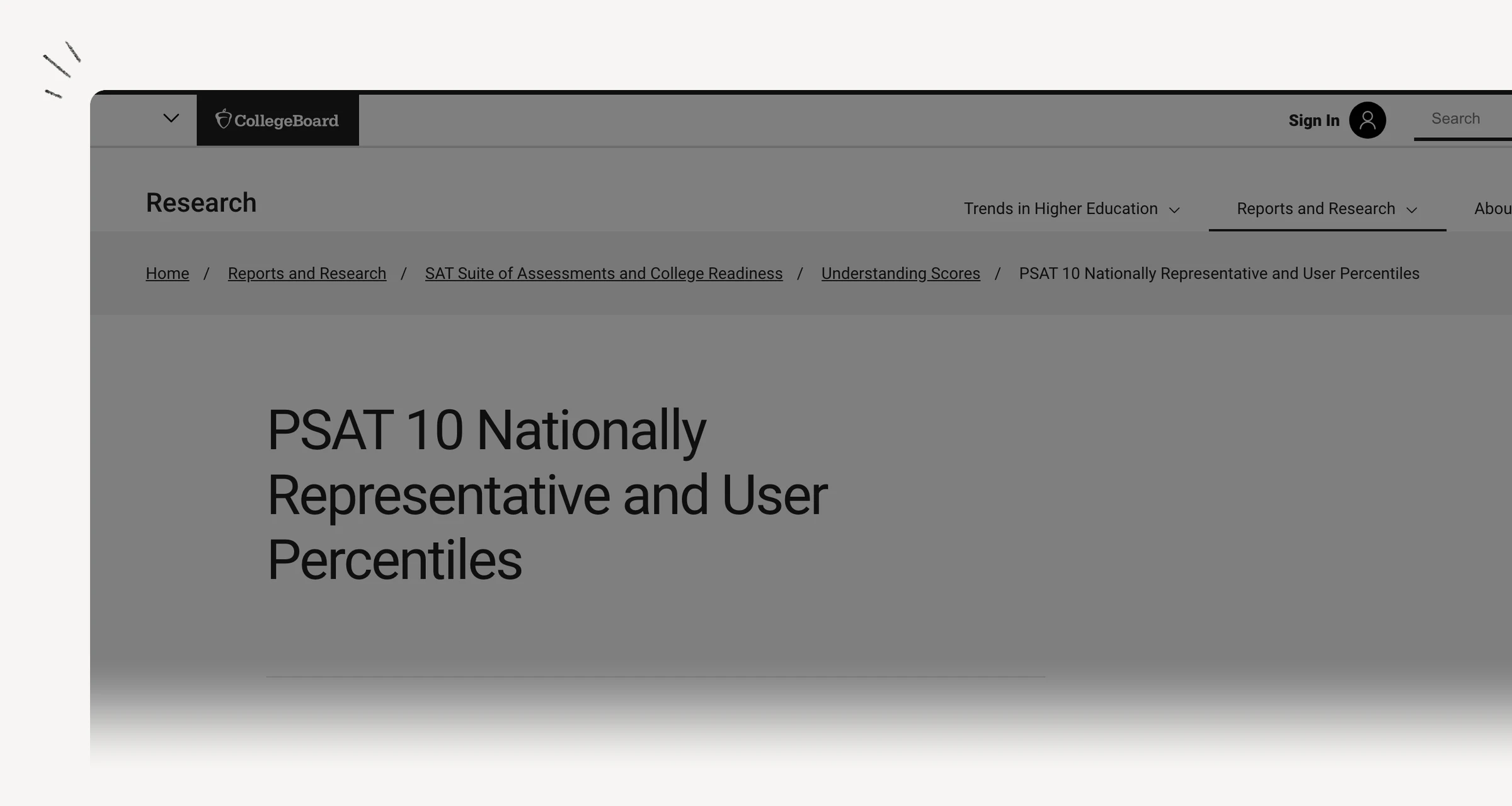 College Board PSAT 10 score resources explaining results and comparison populations