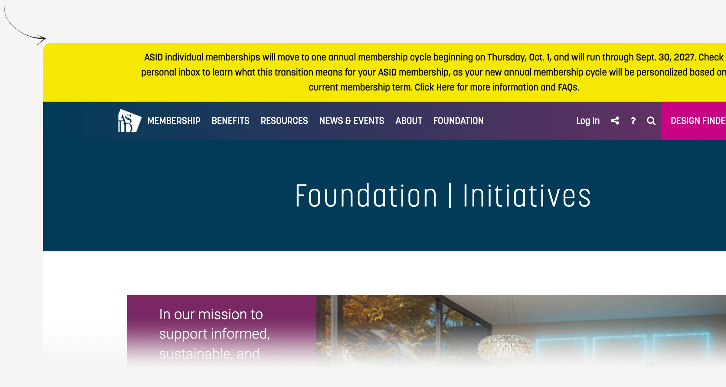 ASID Foundation scholarship initiatives and applicant-stage requirements.