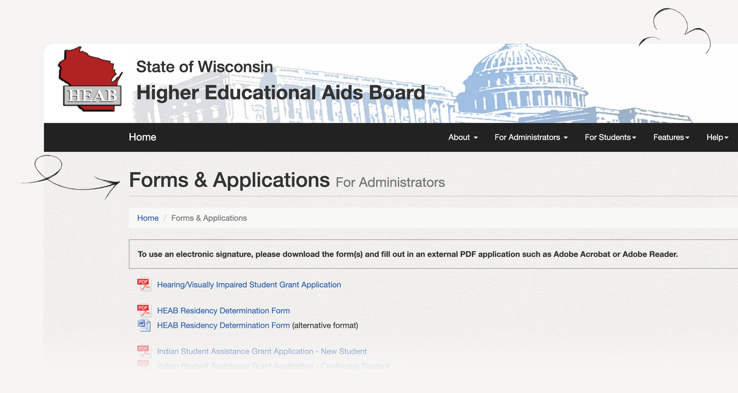 Wisconsin HEAB — grant application forms