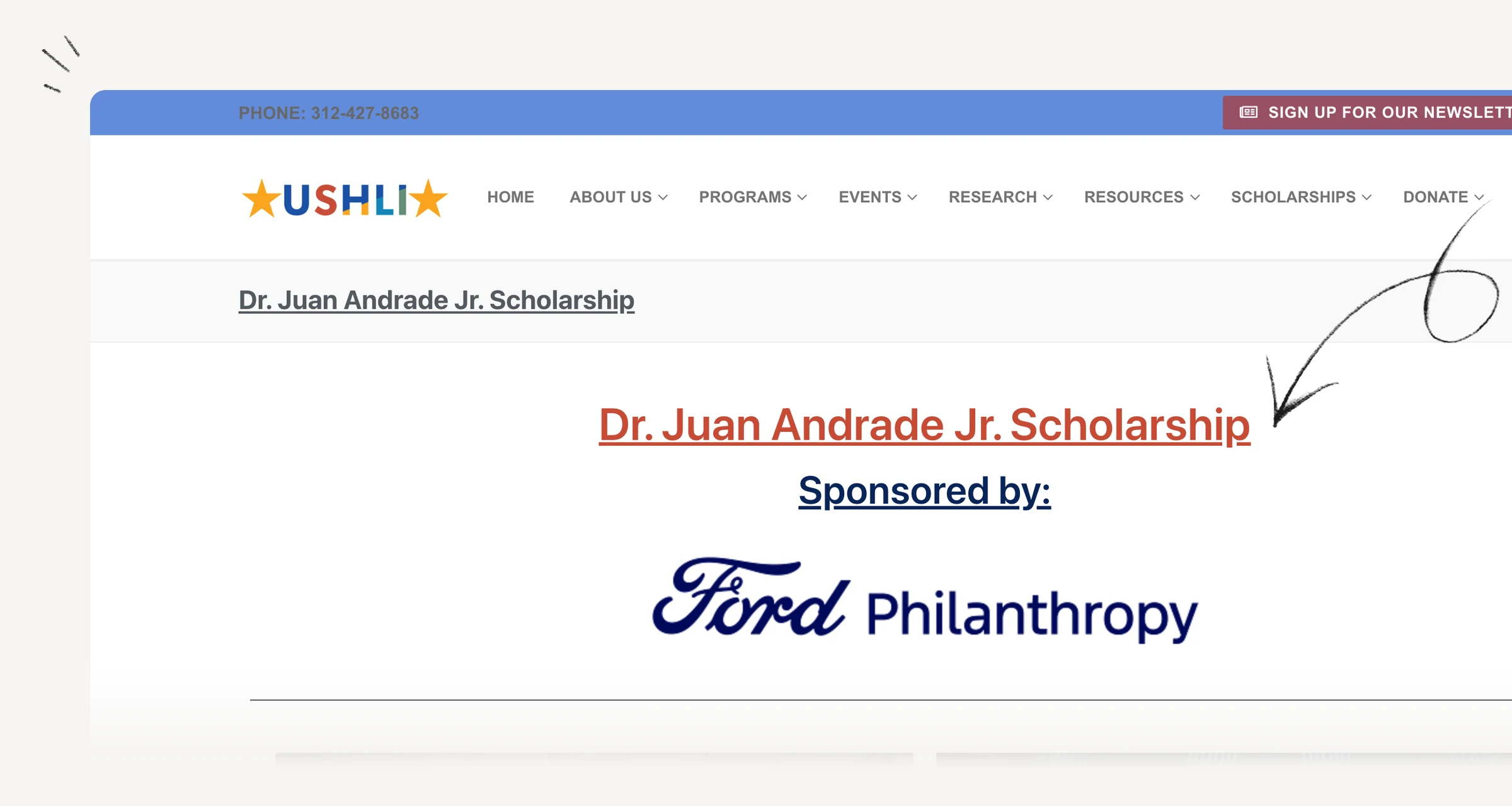 USHLI — Dr. Juan Andrade Jr. Scholarship