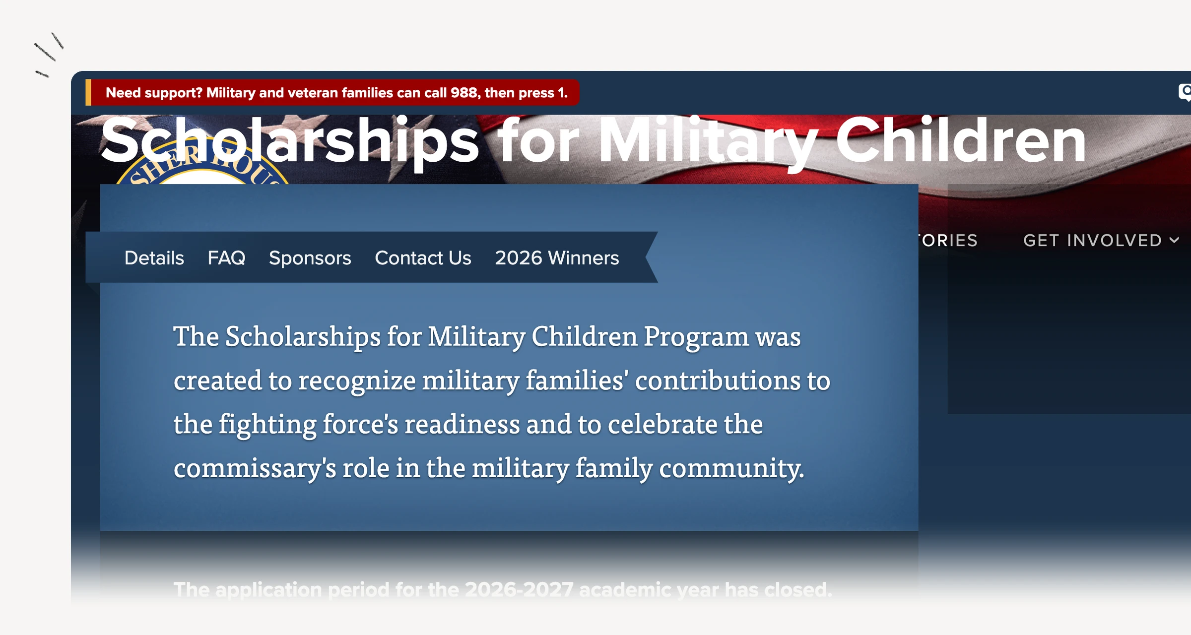 Fisher House Scholarships for Military Children eligibility and application timing