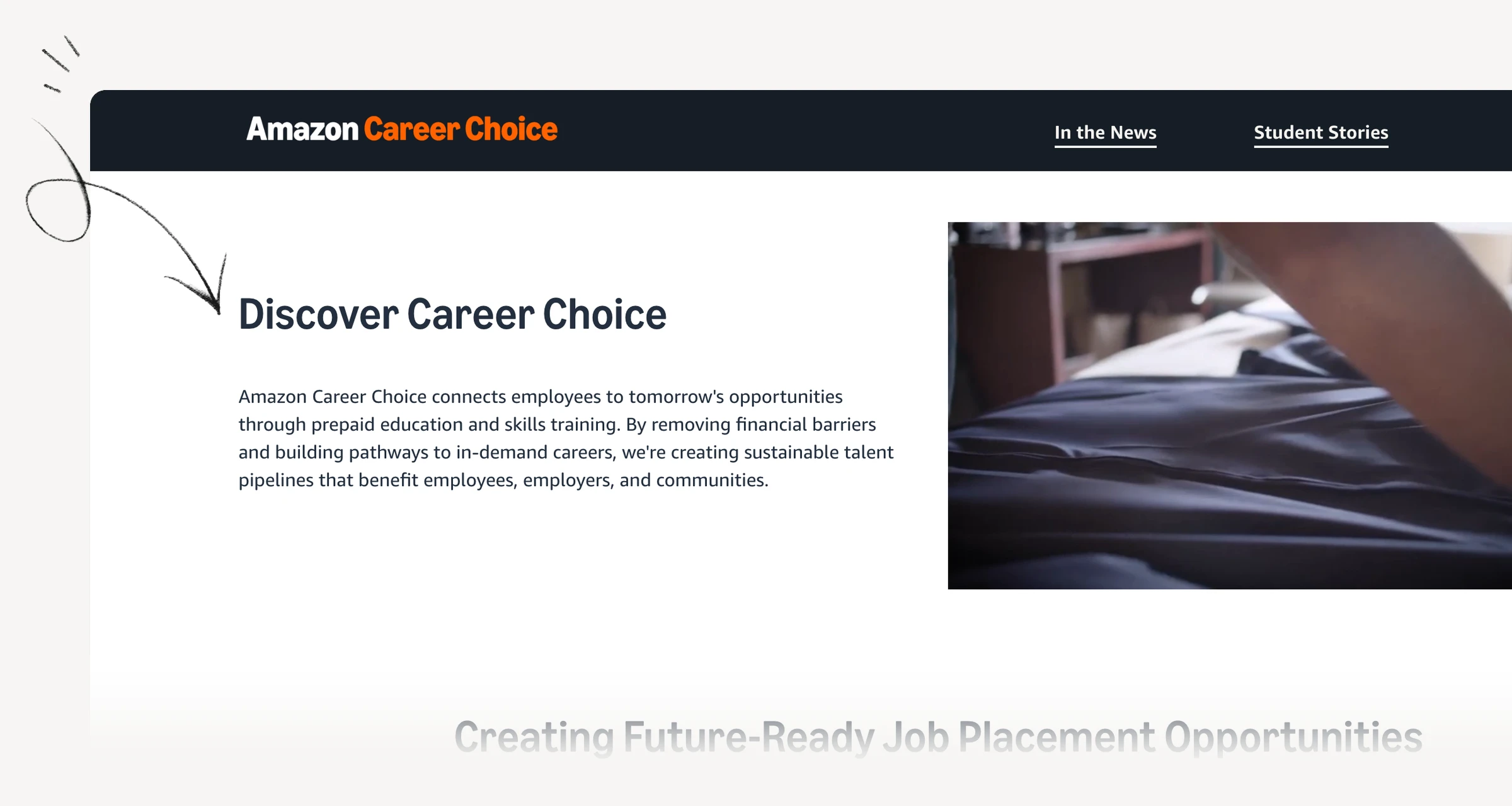 Amazon Career Choice overview describing prepaid education through participating partners