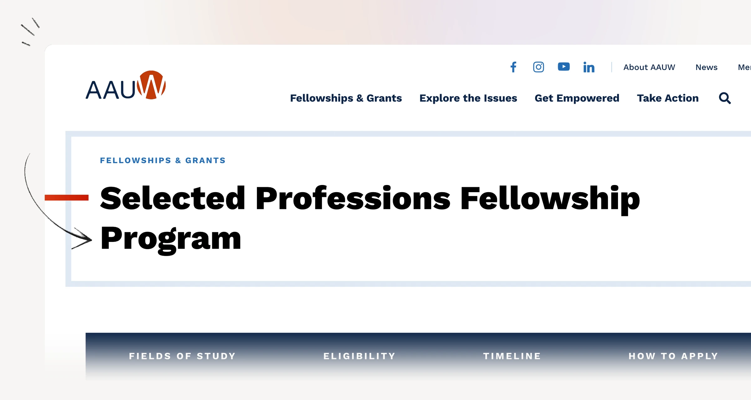 AAUW Selected Professions Fellowship eligibility and application schedule